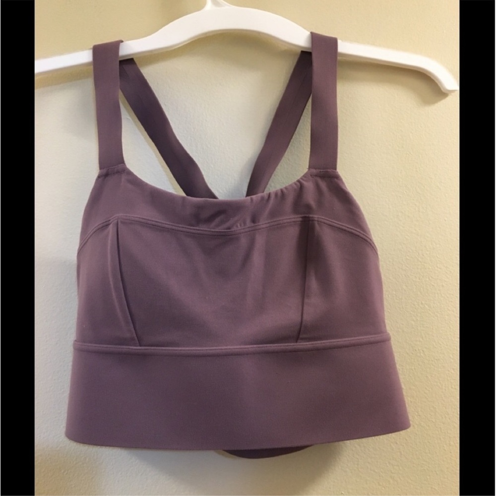 Athleta Mauve Square-Neck Longline Sports Bra - Picture 5 of 6